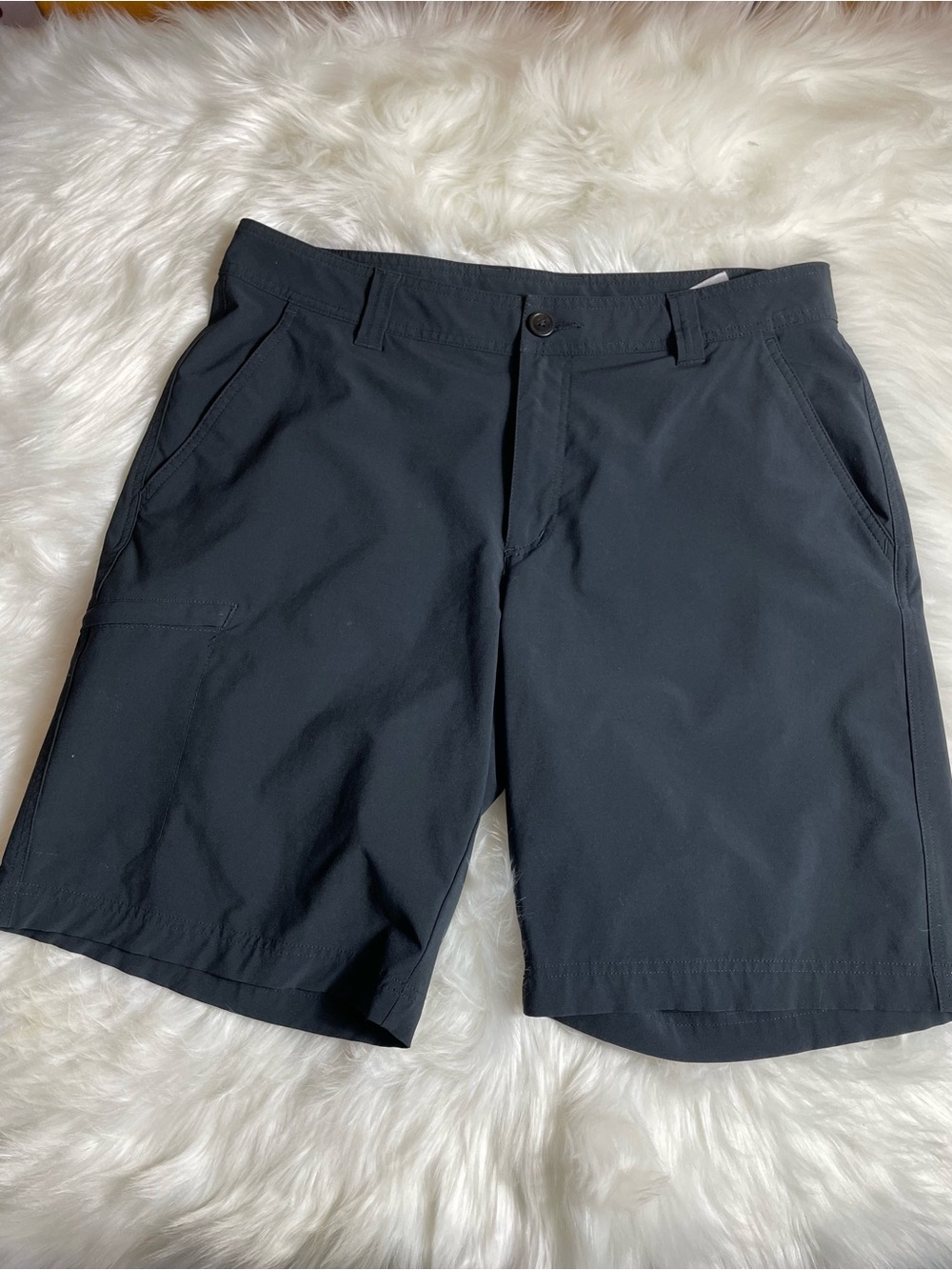 Columbia Black Performance Flat Front Stretch Shorts